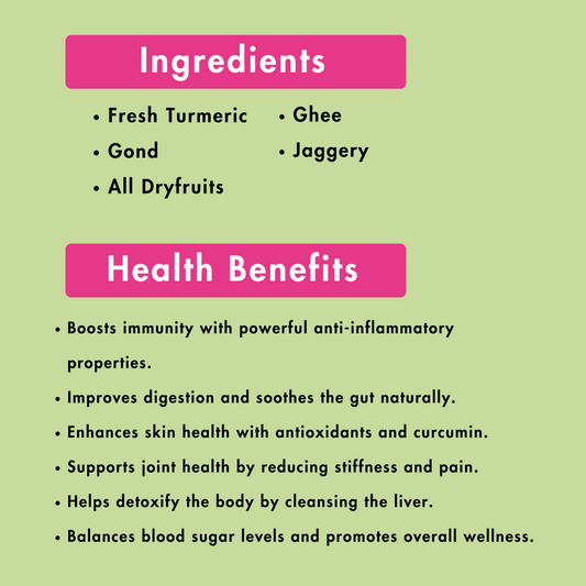 Fresh Haladi Laddoo | Immunity-Boosting & Anti-Inflammatory | Rs.700 Per 500g | Rs.1400 Per kg.