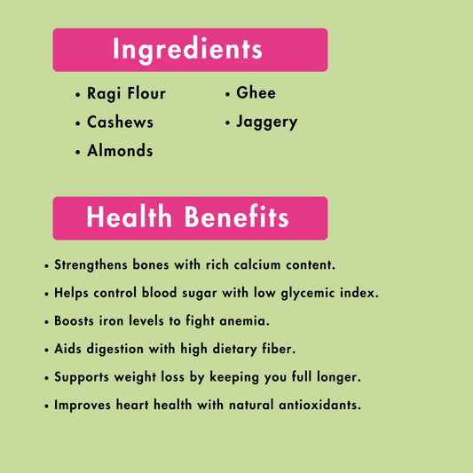 Ragi Laddoo | Calcium-Rich & Nourishing | Rs.550 Per 500g | Rs.1000 Per kg.