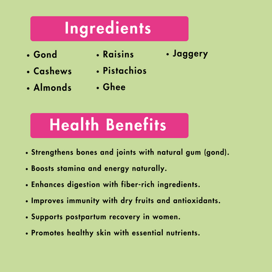 Gond Dry Fruit Laddoo | Rich & Nutritious Energy Booster | Rs.700 Per 500g | Rs.1300 Per kg.