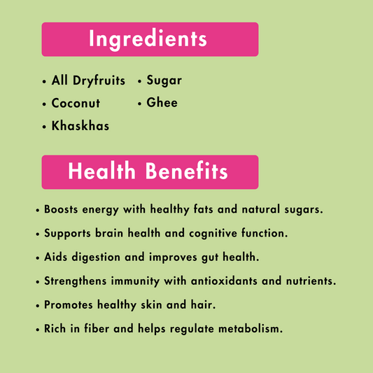 Coconut Dryfruit Laddoo| Power-Packed & Nutritious | Rs.1000 Per 500g | Rs.1800 Per kg.